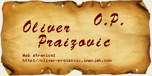 Oliver Praizović vizit kartica